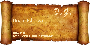 Duca Géza névjegykártya