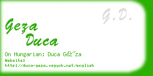 geza duca business card